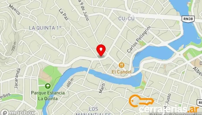 mapa de Cerrajería Argentina Cerrajero en Villa Carlos Paz