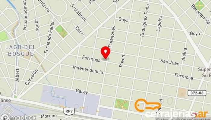 mapa de CERRAJERIA automotor y hogar 
