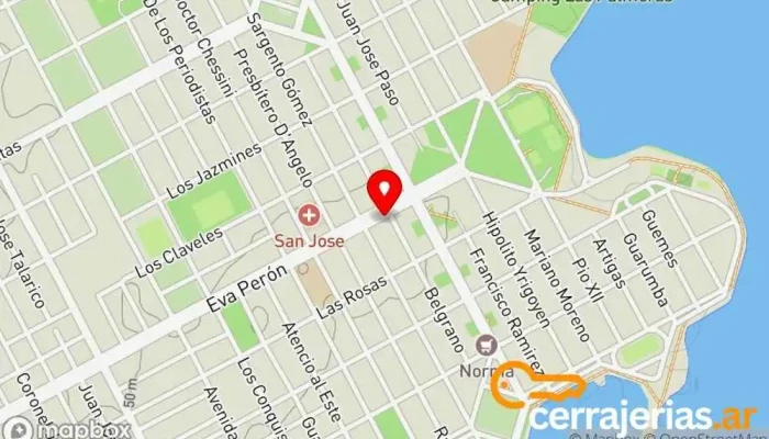 mapa de Cerrajeria Avenida Cerrajero en Federación