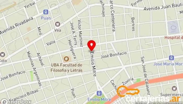 mapa de Cerrajería Bares Cerrajero en Cdad. Autónoma de Buenos Aires
