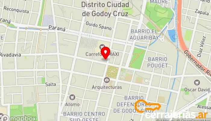 mapa de Cerrajeria Belgrano Cerrajero en Godoy Cruz