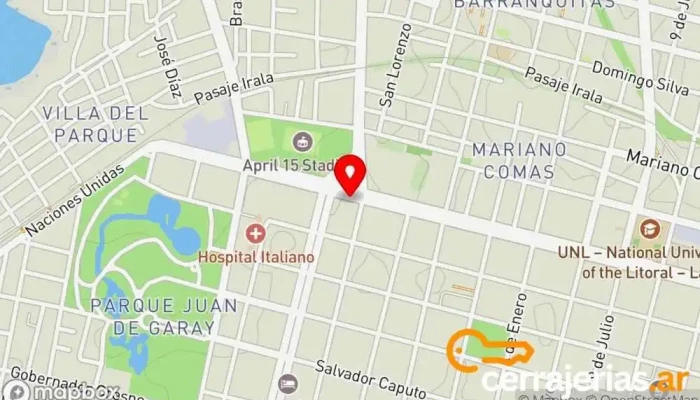 mapa de Cerrajeria Boulevard Cerrajero en Santa Fe de la Vera Cruz