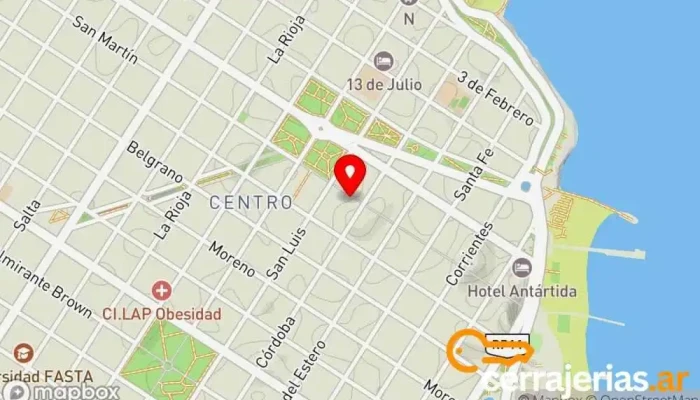 mapa de Cerrajería Campos Cerrajero en Mar del Plata