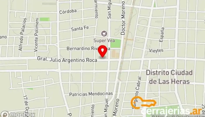 mapa de Cerrajeria Cristian  en Las Heras