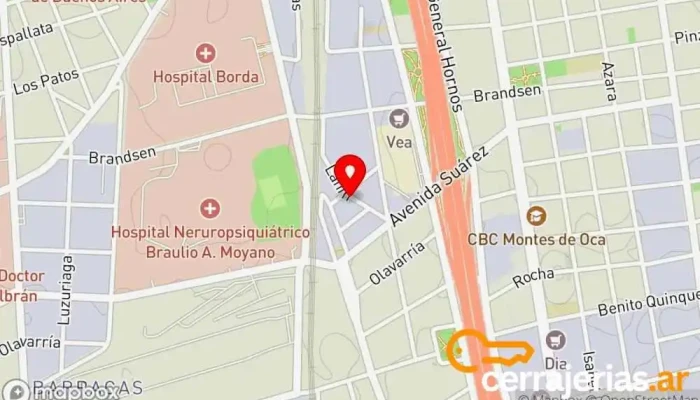 mapa de CERRAJERIA DEL AUTOMOVIL CARLOS BIANCO Cerrajero en Cdad. Autónoma de Buenos Aires