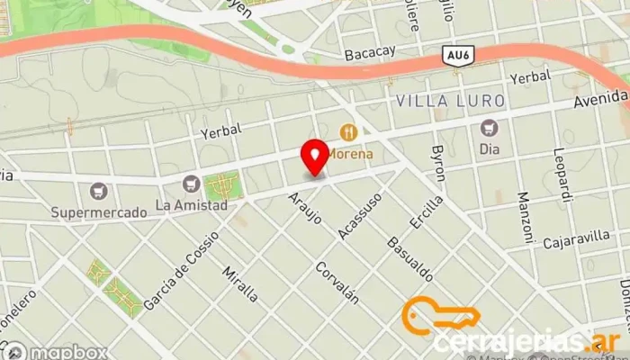 mapa de Cerrajería del Automóvil PET - Electrónica-Llaves Codificadas- Cerrajero en Cdad. Autónoma de Buenos Aires