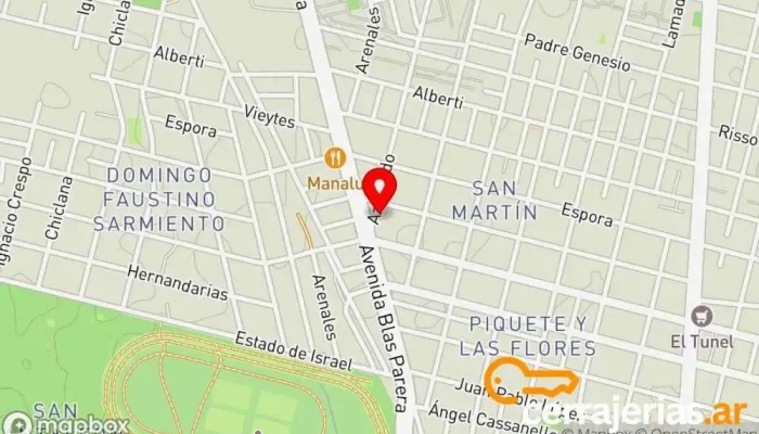 mapa de Cerrajeria El Colo Cerrajero en Santa Fe de la Vera Cruz
