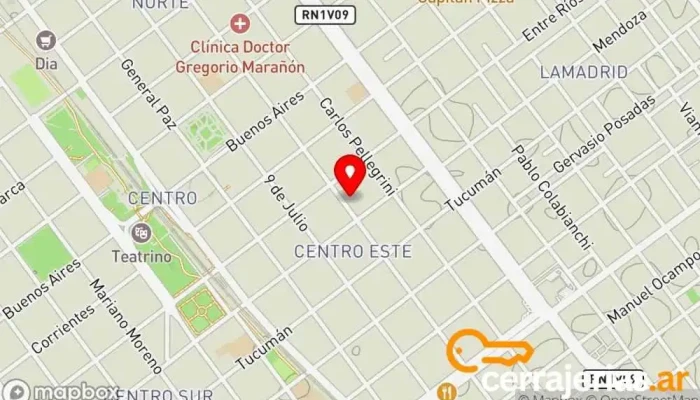 mapa de Cerrajeria el rayo  en Villa María