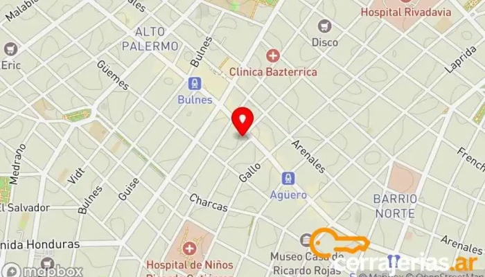 mapa de CERRAJERIA ELECTRICIDAD Santa Fe EMERGENCIAS 24HS Cerrajero, Herrero, Electricista en Cdad. Autónoma de Buenos Aires