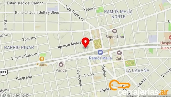 mapa de Cerrajeria en Ramos Mejia - Mitre Cerrajero en Ramos Mejía