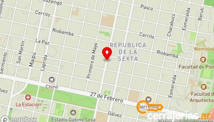 mapa de Cerrajería Eric Cerrajero en Rosario