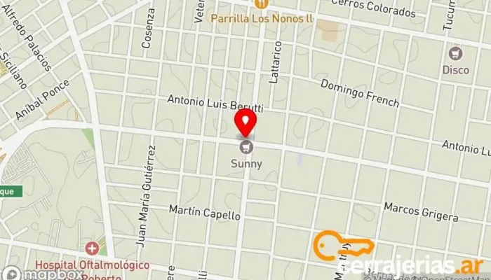 mapa de Cerrajeria Fernández Cerrajero en Banfield
