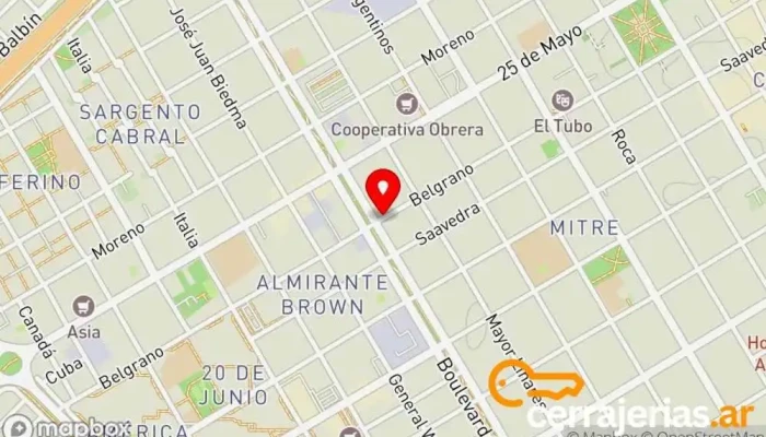 mapa de Cerrajeria Integral del Automotor Rt Cerrajero en Viedma
