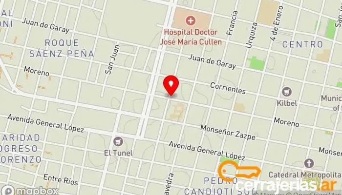 mapa de Cerrajería Justiniano Cerrajero en Santa Fe de la Vera Cruz