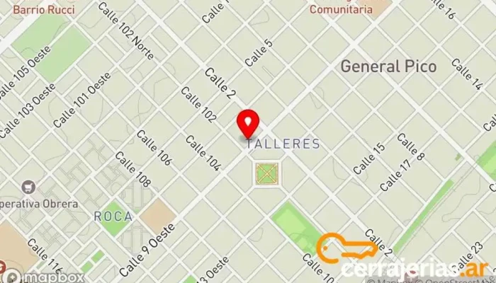 mapa de Cerrajería la Llave Cerrajero, Tienda de repuestos para automóviles en Gral. Pico