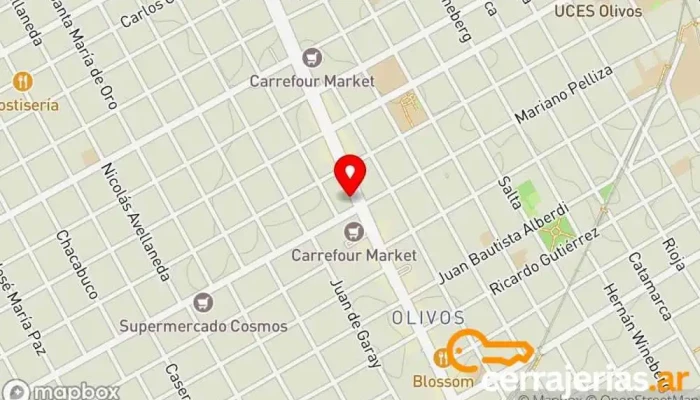 mapa de CERRAJERIA MAIPU Cerrajero en Olivos
