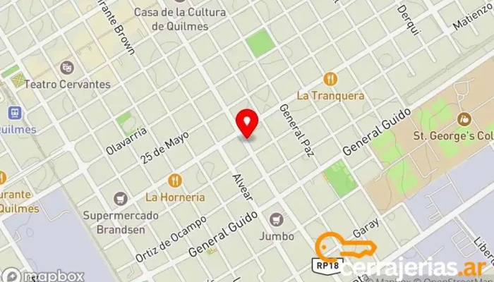 mapa de Cerrajeria Mitre Cerrajero en Quilmes