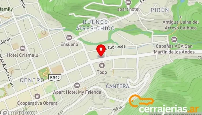 mapa de Cerrajeria Movil Cerrajero en San Martín de los Andes
