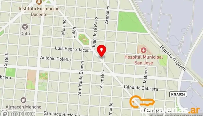 mapa de Cerrajería Oscar Campana Urgencias 24hs  en Campana