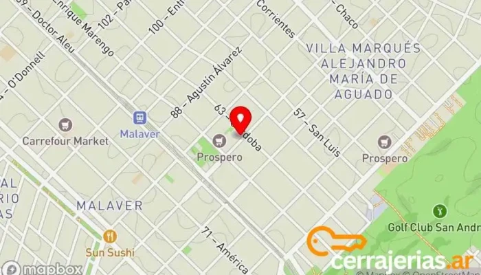 mapa de Cerrajeria San Andres Cerrajero en San Andres