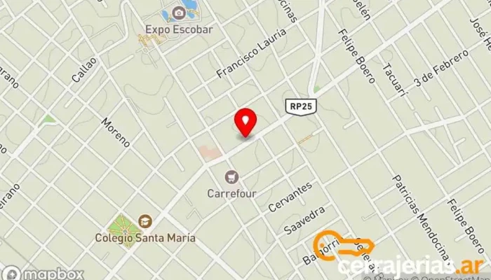 mapa de Cerrajería San Martin - Urgencias 24 Hs Cerrajero en Belén de Escobar