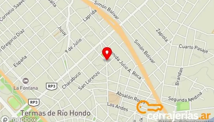mapa de Cerrajeria Sanfy Tienda de artículos para el hogar en Termas de Río Hondo