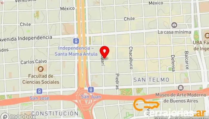 mapa de Cerrajería Tacuarí Cerrajero en AAQ