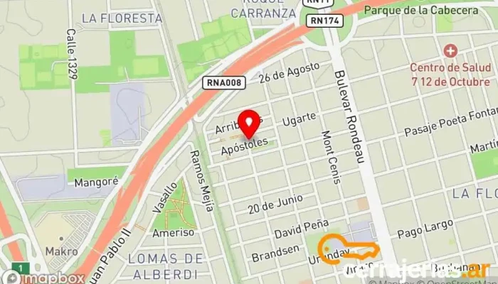 mapa de CERRAJERIA URGENCIAS 24 -J.D.FIGUEROA . Cerrajero en Rosario