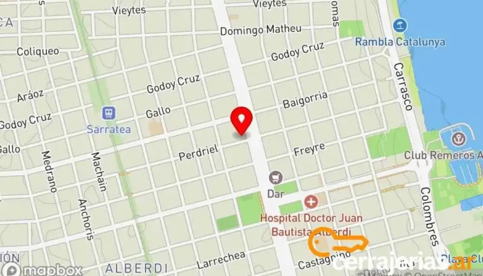 mapa de Cerrajería Valenti Cerrajero en Rosario