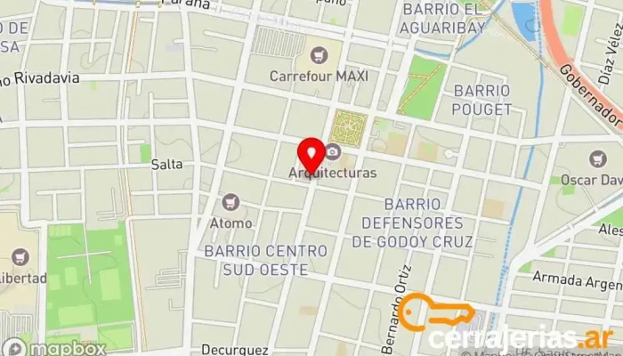 mapa de Cerrajería y Ferreteria 