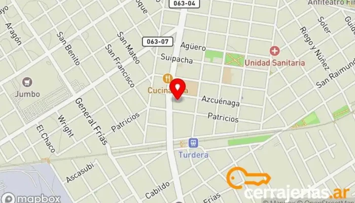 mapa de Cerrajerías de Casas y Autos-urgencias 24 Hs. Cerrajero en Turdera
