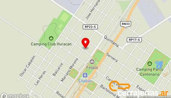 mapa de Cerrajero NRP . Atencion las 24 hs . Cerrajero en Chabas