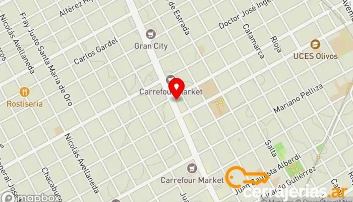 mapa de * CERRAJERO PIPO * URGENCIAS LAS 24 HS 37 AÑOS EN MARTÍNEZ - SAN ISIDRO - ACASSUSO - OLIVOS - VTE.LOPEZ -  en Olivos