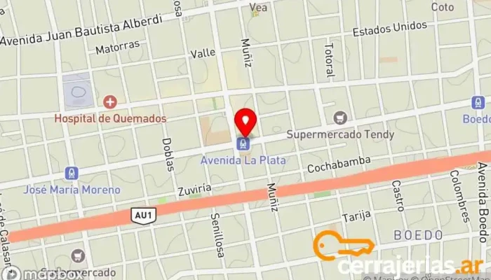 mapa de Cerrajero Urgencias 24 horas  en Cdad. Autónoma de Buenos Aires