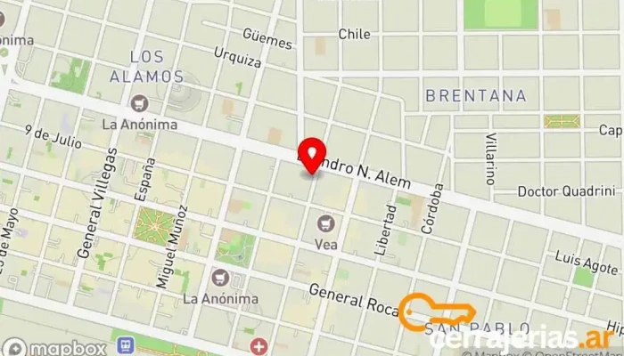 mapa de Cerramientos De Aluminio  en Cipolletti