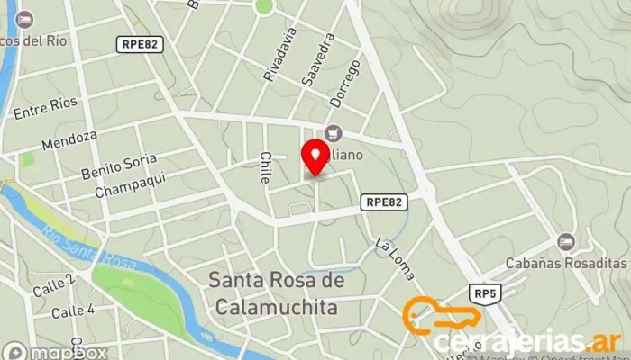 mapa de Champaqui Aberturas Tienda de artículos para el hogar en Santa Rosa de Calamuchita