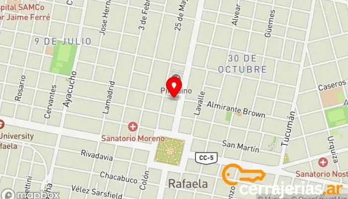 mapa de ChialumRafaela Tienda de mamparas de ducha en Rafaela