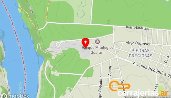 mapa de Cia. Minera Wanda Atracción turística, Mina en Puerto Wanda