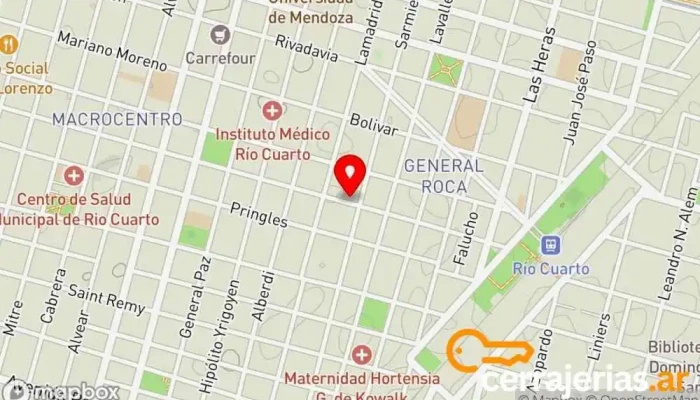 mapa de CIMA Grupo Oulton (Centro de Investigaciones Médicas Avanzadas) Clínica ambulatoria en Río Cuarto