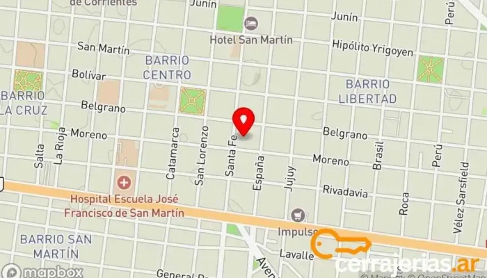 mapa de Club Atlético Pingüinos Club de baloncesto en CHU