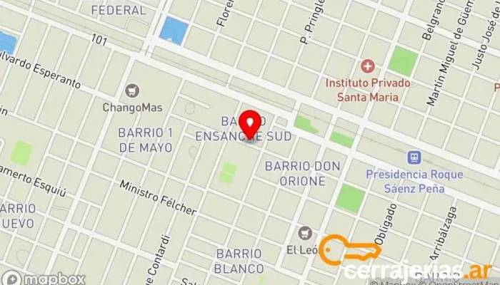 mapa de Colegio Puerta de Esperanza Escuela en Sáenz Peña