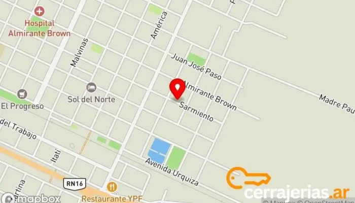 mapa de Comercial Puerta del Sol Mercado en Pampa del Infierno