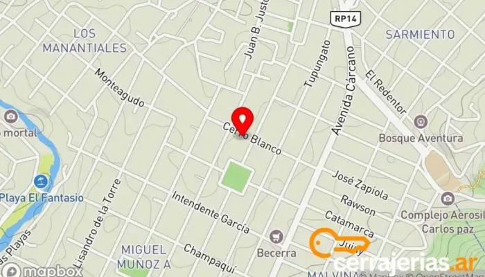 mapa de Complejo Puertas Rosas  en Villa Carlos Paz