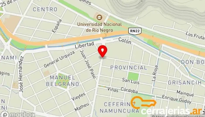 mapa de Corralon Avenida Proveedor de materiales de construcción, Ferretería en Villa Regina