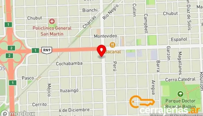 mapa de CORRALÓN MANGIONE Proveedor de puertas en Rosario