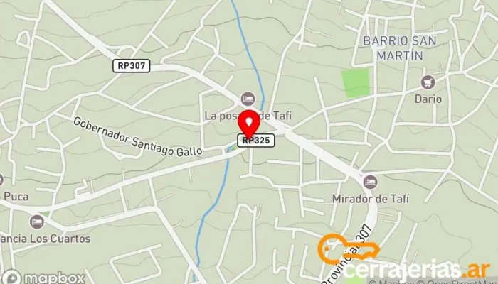 mapa de Correo Argentino - Sucursal Tafí del Valle Oficina de correos en Tafí del Valle