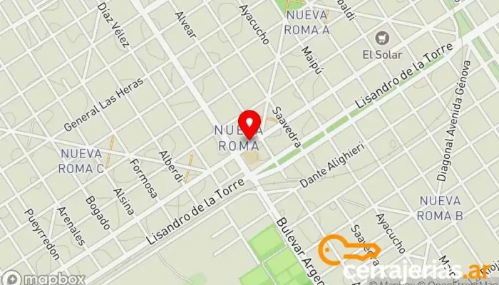 mapa de Danieli Aberturas Fábrica de puertas, Ventana de aluminio, Tienda de muebles, Fábrica en Casilda