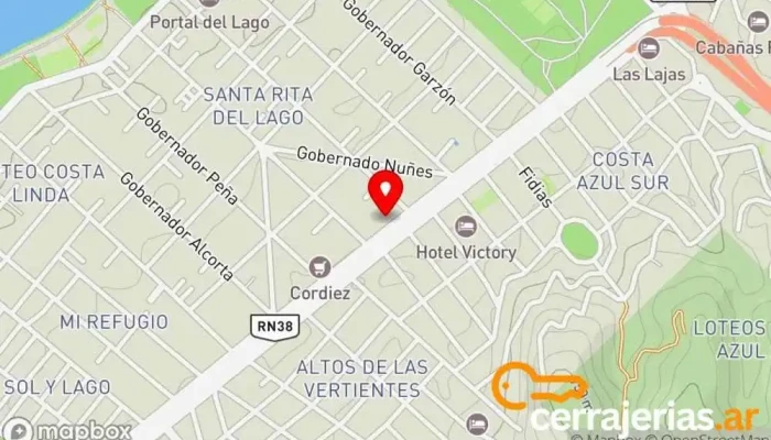 mapa de Dimi Ingeniería. Empresa de calefacción en Villa Carlos Paz