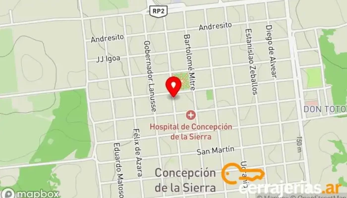 mapa de Don Miguel Cerrajería y Matafuego Cerrajero en Concepción de la Sierra