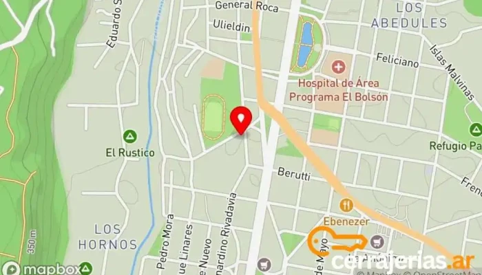mapa de El Bolsón Muebles Sommier Sillones Cocinas industriales Tienda de muebles en El Bolsón
